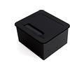 Emuca - Blocco multipresa a scomparsa da incasso nella scrivania, ciabatta multipresa (spina EU tipo F, USB e HDMI), 145x130mm, nero