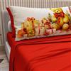 PETTI Artigiani Italiani - Lenzuola in Cotone con Federe in Stampa Digitale di Natale, Lenzuola Natalizie Una Piazza e Mezza Francese, Completo Letto Natalizio, Xmas 3 Rosso, 100% Made in Italy