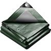 VOUNOT® Telo Impermeabile Esterno 4x8m, Telone Occhiellato Impermeabile Rinforzato PE 240 g/m², Telo Protettivo Multiuso per Barche, Legno, Piscina, Mobili da giardino, Auto, Verde-Argento