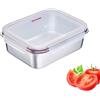 Westmark Lunch Box in acciaio inossidabile - Lunch Box a prova di perdite - Adatto a microonde e forno, senza BPA - Bento Box per scuola, lavoro e asilo nido - Argento, 1300 ml