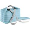 Guzzini - On The Go, Set Borsa Termica Grande con Contenitore - Blu Opaco, Borsa 30 x 18 x h30 cm, Contenitore 19,6 x 19,6 x h7 cm, 1400 cc - 032903134
