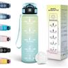 Motswedi Borraccia 0.5l, Borraccia Motivazionale, a Prova di perdite, Borracce Palestra, Con marca temporale, Bottiglia Acqua per Scuola, Yoga & Ufficio - gelo&cielo