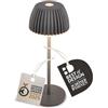 BRILONER - Riffle Nano LED lampada da tavolo senza fili IP44 con bordo luminoso, 6 x 15,5 cm, dimmer touch, batteria sostituibile, lampada da comodino, lampada a LED, lampada a batteria, German Design