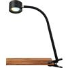 BRILONER - Lampada da tavolo a LED con batteria ricaricabile, magnetica, ruotabile, dimmerabile, CCT, lampada da lettura senza fili, lampada a morsetto, luce a morsetto, lampada da comodino, nero