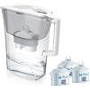 LAICA Prime Line Caraffa Filtrante - Grande Capacità di 3L - Bianca - Timer Digitale - 3 Filtro bi-flux Inclusi, Preserva i Sali Minerali Utili all'Organismo e Riduce Cloro - Made in Italy
