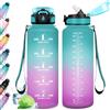KollyKolla Borraccia 1.5L, Borraccia con Cannuccia, Bottiglia Riutilizzabile, Bottiglia Acqua a Prova di Perdite, Bottiglia Acqua con indicatore Orario, Borracce per Bici, Scuola, Fitness, Sport, Gym, Yoga