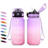 KollyKolla Borraccia Bambini 500ml, Borraccia con Cannuccia, a Prova di Perdite, Facile Pulizia, Bottiglia Acqua Motivazionale con Indicatore del Tempo, Bottiglia per Ufficio, Escursionismo, Bambini, Yoga