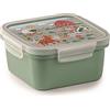 Snips, Lunch Box Quadrato Decoro Farm, Porta Merenda Bambini, Contenitore per Cibo, 4 chiusure di sicurezza 0,80 LT, 15x15x7,5, Made in Italy, 0% BPA