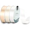 Vaessen Creative Nastro di Raso 3 pz - Matrimonio Bianco - Nastro Colorati 10 m x 25 mm per il Fai-da-te - Decorazioni Matrimonio - per Regali e Segnalibri