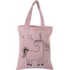 Rayher 53984258 Borsa in Cotone, motivo prestampato Unicorno, colore Rosa, piccola dimensione 20 x 25 cm da colorare e personalizzare