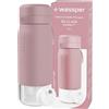 Wessper Borraccia Filtrante, 500 ml, Borraccia Vetro Borosilicato, Bottiglia con Filtro Actitex DISC, Contatore di Sostituzione del Filtro Integrato, Riduce il Cloro, BPA FREE - Rosa
