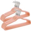 SONGMICS Grucce Velluto 30 Pezzi, Grucce Appendiabiti Lunghe 42 cm, Salvaspazio, Capacità di Carico Elevata, Gancio Girevole a 360°, per Cappotti Camicie Completi, Rosa e Argento CRF26PK