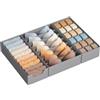 SONGMICS Organizer Cassetti Pieghevole, Divisori per Armadio Interno, Set di 3, 19/32 x 40 x 10 cm, Organizer Biancheria Intima Salvaspazio, Grigio Tortora, Collezione Tina RUS019GD01