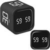 TFA Dostmann Mini Cube, 38.2061, per il metodo Pomodoro, studio, bambini, 5/10/30/60 minuti, gestione personalizzata del tempo, timer per lo sport, timer da ufficio, per cucinare, nero