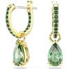 Swarovski Orecchini pendenti Attract, Taglio Pear, Verdi, Placcato color oro