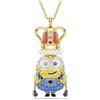 Swarovski Pendente Minions King Bob, Pavé, Multicolore, Placcato color oro
