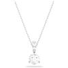 Swarovski Pendente Solitaire, Taglio Round, Bianco, Placcato rodio