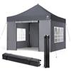 VOUNOT® Gazebo 3x3m Pieghevole con 4 Parti Laterali, Gazebo da Giardino Tenda Padiglione Pop up con 4 Sacchi di Sabbia di Peso e Sacca di Trasporto, Grigio