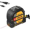 PREXISO Misuratore di Distanza Laser 2 in 1, Metro di Nastro Laser Ricaricabile, 40m Misuratore Laser e 5m Metro a Nastro, Retroilluminazione LCD M/In/Ft, per Misurare Lunghezza, Area e Volume
