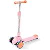 BremToy Monopattino per Bambini 3-10 Anni, 4 Regolabili in Altezza, 3 Eleganti Ruote LED, Monopattino Pieghevole, Carico Massimo 50 kg, Regalo per Bambini, Rosa