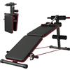 HOMCOM Panca per Addominali Pieghevole Casa Nera e Rossa 51x137x50-66cm