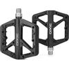 CXWXC Pedali per bicicletta, in fibra di nylon, antiscivolo, per mountain bike, con 3 sigillati, 9/16 pollici, pedali piatti con cuscinetto sigillato, per bici da corsa, mountain bike (Nero)