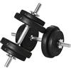 HOMCOM Set di Manubri da Palestra da 20 kg Fitness 45x20.5x20.5 cm Nero