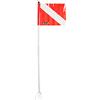 Best Divers BH093/X, Bandiera Smontabile Asta con Sagola Elastica, 80 cm - Bianca/Rossa, Dimensioni del prodotto