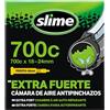 Slime 30061 Camera d'Aria per Biciclette con Gel Antiforatura Slime, Autoriparante, Prevenzione e Riparazione, Valvola Presta, 700c x 18-24mm