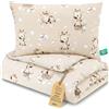 Totsy Baby Trapunta per bambino cotone 100x135 - piumono culla neonato set Imbottitura per piumone 100 x 135 cm con cuscino 40 x 60 cm per ragazzi e ragazze Oeko-Tex Giraffe