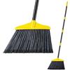 Lifewit Scopa da Esterno 135cm, Scopa da Giardino con Manico Lungo Regolabile, Scope Telescopica per Interni per la Pulizia di Pavimenti, Garage, Giardini, Patio, Giallo, 1 Pezzo