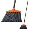 Lifewit Scopa da Esterno 135cm, Scopa da Giardino con Manico Lungo Regolabile, Scope Telescopica per Interni per la Pulizia di Pavimenti, Garage, Giardini, Patio, Arancione, 1 Pezzo