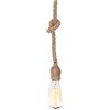 Bel Air Home - Lampada a sospensione vintage in corda di canapa per interni - Base in metallo - Ideale per ristoranti, sale da pranzo, soggiorni e camere da letto - 1xE-27 100x10 CM