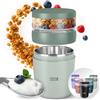 LEBENLANG Porta Yogurt Con Cucchiaio - 650ml & Parete interna isolante inox