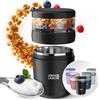 LEBENLANG Porta Yogurt Con Cucchiaio - 650ml & Parete interna isolante inox I Porta Yogurt Bambini Contenitore Yogurt Port a Yogurt E Cereali Contenitori Per Yogurt Porta Pranzo & Zuppa