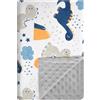 HAGOT Coperta per Neonata, Con retro a Pois, Regalo per Neonati Unisex, Adatta per Passeggino Seggiolino Auto e Lettino,100 * 75 CM