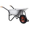 Fuxtec Carriola FUXTEC FX-WB6404G con capacità di carico fino a max. 120kg e capacità max. 90L, carrello di trasporto in acciaio zincato, ideale per la vostra attrezzatura, incl. ruota pneumatica