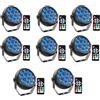 Rtktoup 8PCS Par LED RGB Ricaricabile Illuminazione Palco, 12 LED Batteria Luce di Scena con Telecomando Luce Palcoscenico per Party Bar Stage DJ Discoteca Matrimonio Halloween Natale