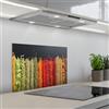 KitchenYeah© Paraschizzi Cucina Adesivo 40x60 cm Pannello Parete Paraspruzzi Lavandino Decorativo Spezie - Erbe aromatiche - Strisce - Arcobaleno