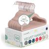 Laleni grucce bambini 50 pz in velluto - grucce neonato salvaspazio - grucce appendiabiti bambini rotanti a 360° - appendini bambini antiscivolo - stampelle neonato armadio - rosa/rosa cipria