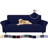 Ystyle Copridivano 4 Posti con Braccioli, Elasticizzato Copri Divano Antigraffio Gatto Cani, Universale Moderno Fodere Copridivani, Elastico Copripoltrona Antimacchia Antiscivolo, Blu