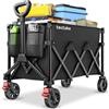 tectake®, Carrello con Ruote Portatutto a mano pieghevole, 45 x 88 x 95 cm, 120 L portata max 80 kg in acciaio, Carrellino con Ruote Portatutto, Trolley con Manico, Ruote Girevoli con Freno, Campeggio