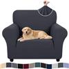 Ystyle Copridivano 1 Posto con Braccioli, Elasticizzato Copri Divano Antigraffio Gatto Cani, Universale Moderno Fodere Copridivani, Elastico Copripoltrona Antimacchia Antiscivolo, Grigio