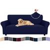 Ystyle Copridivano 3 Posti con Braccioli, Elasticizzato Copri Divano Antigraffio Gatto Cani, Universale Moderno Fodere Copridivani, Elastico Copripoltrona Antimacchia Antiscivolo, Blu
