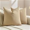 Ystyle 2 Pezzi Federe Cuscini Divano 40x40cm in Morbida Chenille, Copricuscini Decorativi con Texture Lineare Moderna per Soggiorno e Letto, Lavabili e Pet-Friendly, Marrone Miele