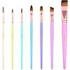 Nicpro 7 pezzi set pennelli pittura facciale, pennelli estetici per pittura del viso, pennelli per acquerello acrilico, olio, professionali per il trucco di Halloween, cosplay e feste