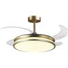 BEL AIR HOME - Ventilatore da Soffitto Dune - Motor DC Silenzioso - Luce LED 36W 3 Temperature - Design Moderno - Diametro 55x107 cm - Nichel, Bianco, Policarbonato
