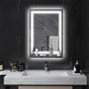 kleankin Specchio per Bagno LED con Mensola 50x12x70 cm Argento