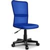 TRESKO® Sedia da Ufficio Sedia da scrivania Girevole, Regolabile in Altezza, Sedile Imbottito, Sedia ergonomica, pistone Approvato SGS (Blu)