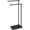 HOMCOM Piantana Portasciugamani da Terra a 2 Bracci 35.5x20x78cm Nero